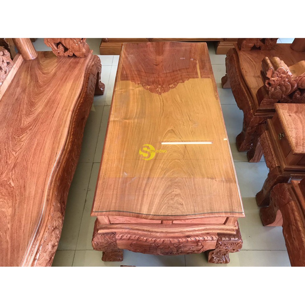 Bộ bàn ghế chạm rồng bát tiên gỗ hương đá tay 12, 6 món