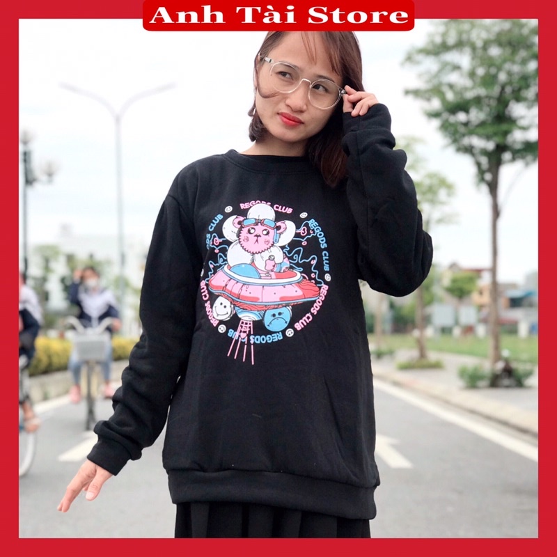 Áo Sweater nam nữ fom rộng unisex chất nỉ bông in hình đĩa bay oversize đến 68kg mặc vừa phong cách Hàn Quốc AT 1122 | BigBuy360 - bigbuy360.vn