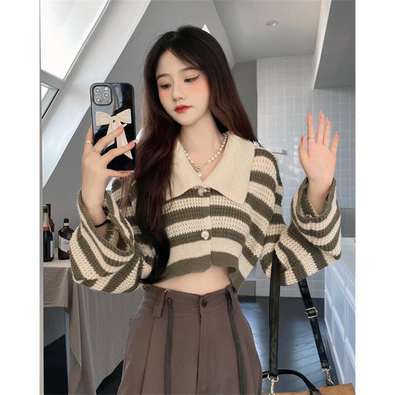 Jiashucheng Áo Khoác Len Cardigan Tay Dài Phong Cách Hàn Quốc Thời Trang Mùa Thu Hàng Mới Dành Cho Bạn Nữ