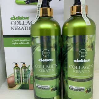 Dầu gội cặp DellaLove - bơ 800ml ( cả cặp gội xả 2 chai)
