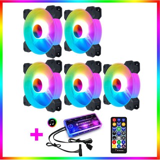 Bộ 5 quạt tản nhiệt, fan case led rgb coolmoon y1 - kèm bộ hub sync main, đổi màu theo nhạc