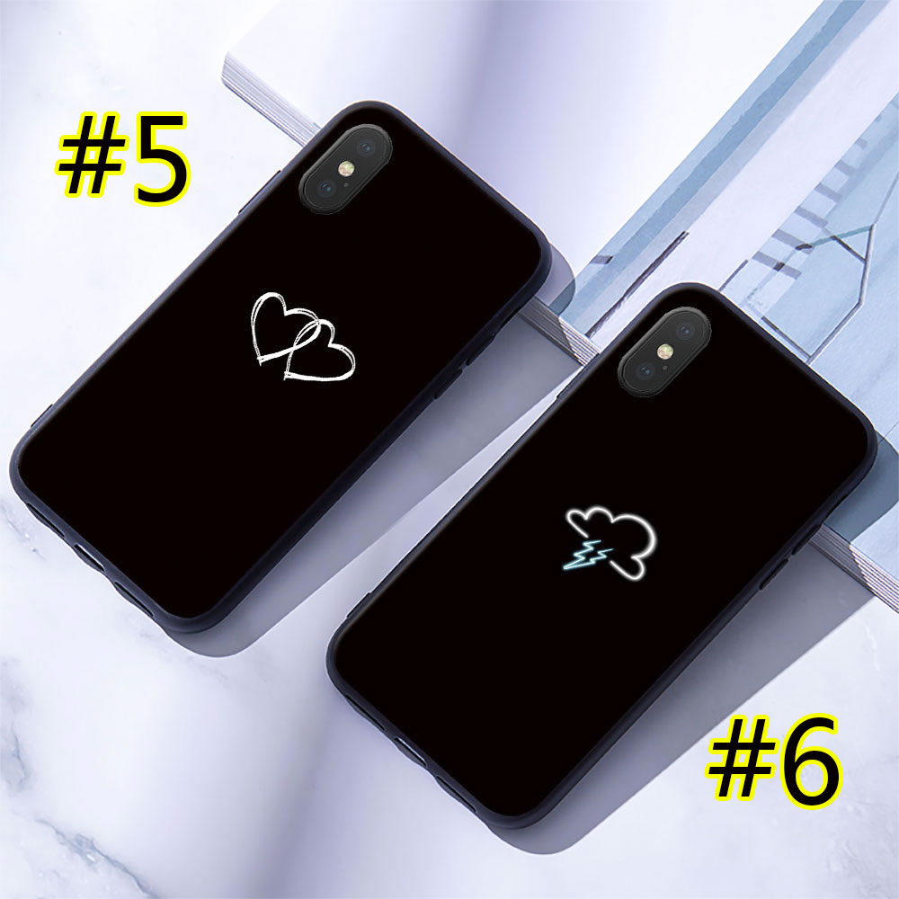 Ốp Điện Thoại Màu Đen Họa Tiết Cá Tính Compatible for iPhone 6 6s 7 8 Plus X Xr