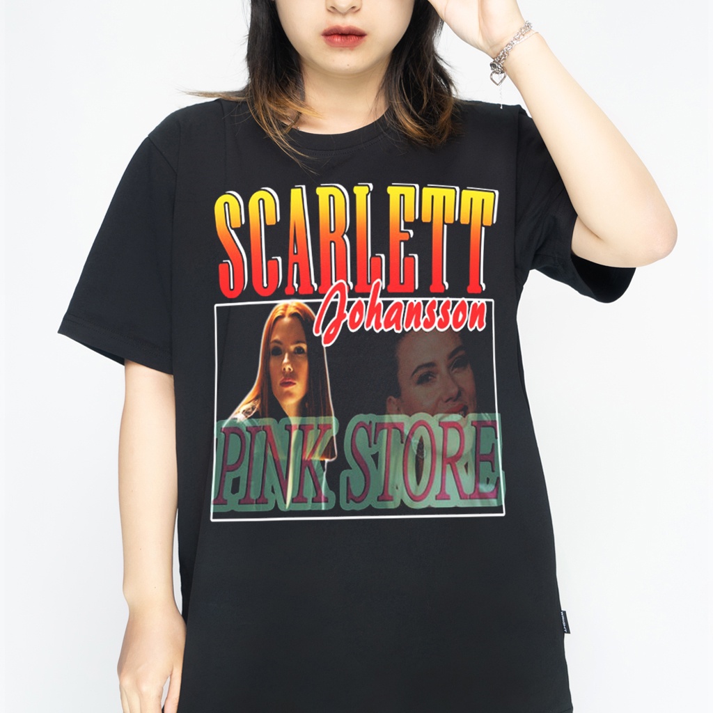 Áo thun nam nữ sleeve t shirt Scarlett Johansson diễn viên ca sĩ phong cách vintage Âu Mỹ oversize