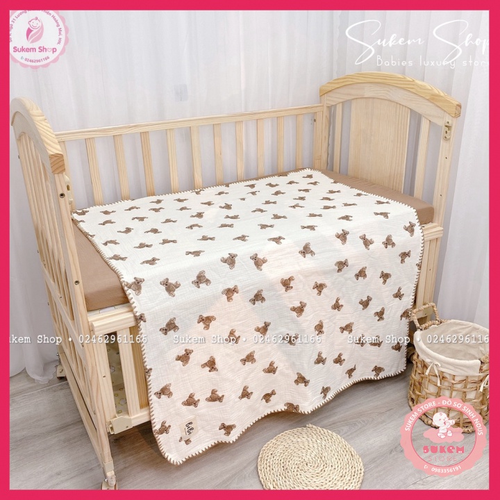 Chăn Xô Cho Bé/Chăn Xô 4 Lớp VIỀN TO BéBé Chất Xô Hàn Thoáng,Mềm, Siêu Nhẹ