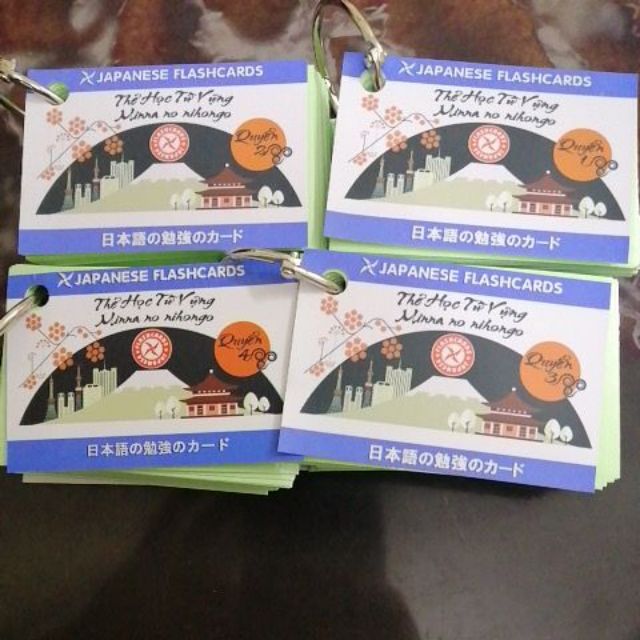 Thẻ Học Từ Vựng Sơ Cấp Mina no nihongo - Bộ 4 quyển FLashcards