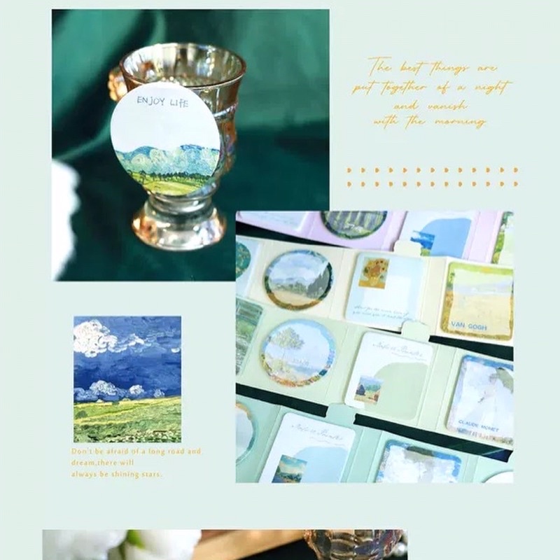 Giấy ghi chú, giấy note học tập hoạ tiết tranh nghệ thuật Van Gogh