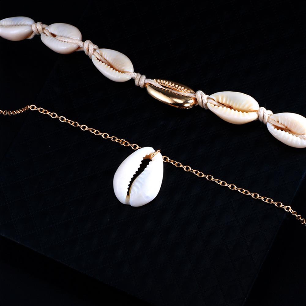 Dây chuyền choker nữ nhiều lớp mặt vỏ sò ốc tinh tế
