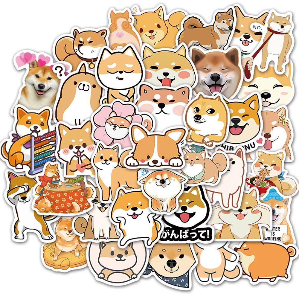 Sticker Chống Thấm Nước Hình Chó Shiba Inu Dễ Thương Để Trang Trí