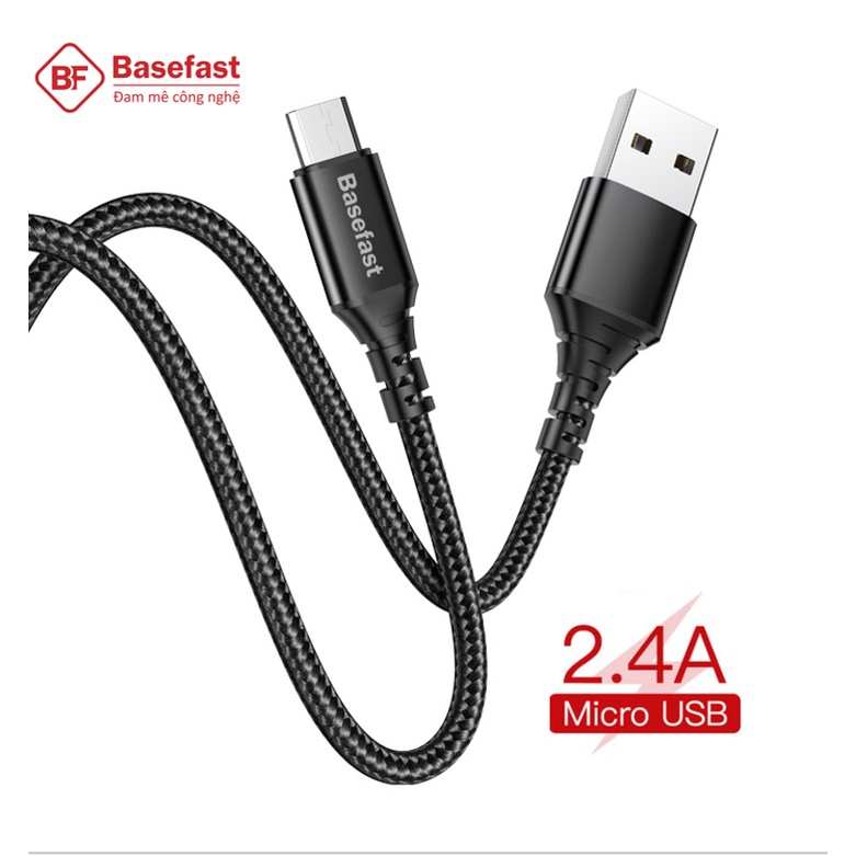 Dây sạc Micro USB cao cấp Basefast máy android - Cáp bọc dù siêu bền sạc nhanh cho Samsung , xiaomi