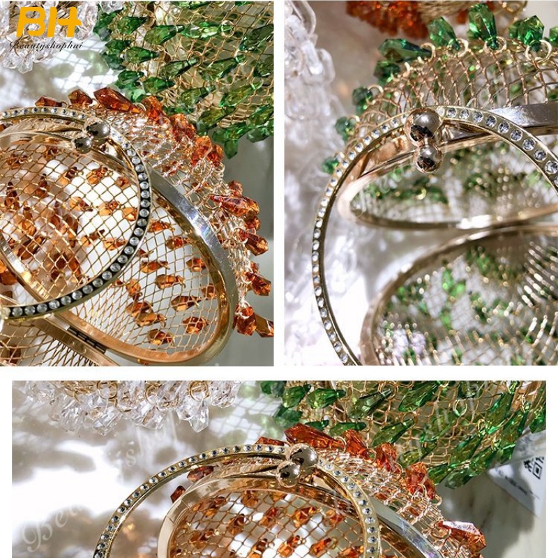 Túi Đựng Thức Ăn Hình Tròn Nhỏ Bằng Acrylic Hình Giọt Nước Nhiều Màu Sắc Tiện Dụng