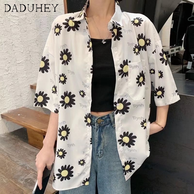 Áo sơ mi dáng rộng họa tiết hoa phong cách cổ điển sang trọng cho nữ