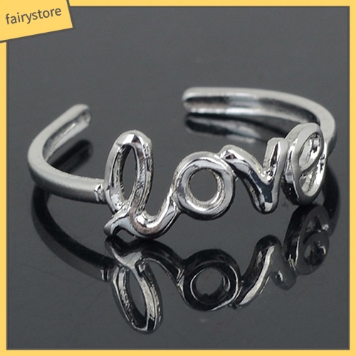 Nhẫn đeo ngón tay/ ngón chân phối chữ Love thiết kế đơn giản cho nữ