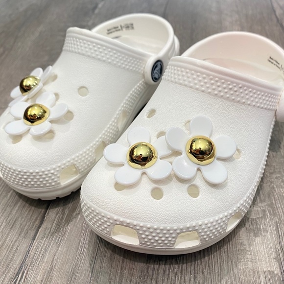 dép cross họa tiết trắng mẫu độc quyền MAICROSSDOCQUYEN2 tặng 10 jibitz cross