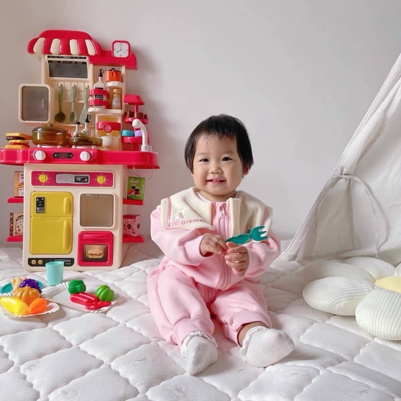 Đồ Chơi Nhà Bếp Nấu Ăn Loại To Lớn Cho Bé, Có Hiệu Ứng Đèn, Nhạc Gồm Có 48 Chi Tiết.
