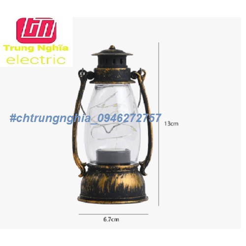 ĐÈN DẦU NẾN LED PHONG CÁCH CỔ ĐIỂN CAO 13CM TIM ĐÈN LẮC LƯ (ĐÃ KÈM PIN)