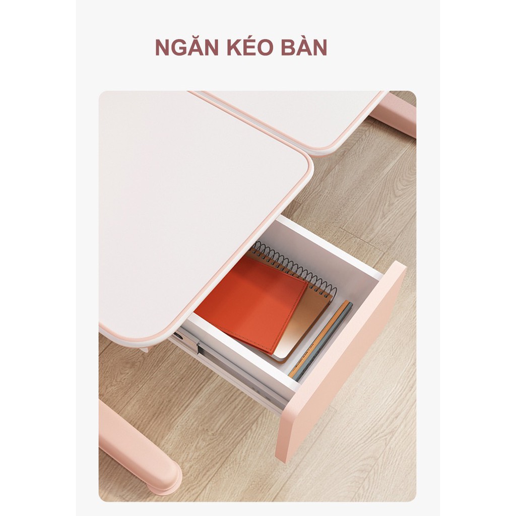 BÀN HỌC THÔNG MINH CHỐNG GÙ, CHỐNG CẬN CHO TRẺ EM DÀI 1,2M MÀU HỒNG MÃ CB-91200