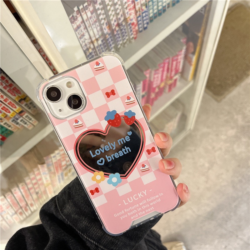 Ốp lưng iphone Ốp Điện Thoại Tráng Gương Họa Tiết Bánh Kem Cho Iphone 11Promax 14pro 6/6splus/7/7plus/8/8plus/x/xr/xs/11/14pro/13/pro/max/plus/promax Dinuo case
