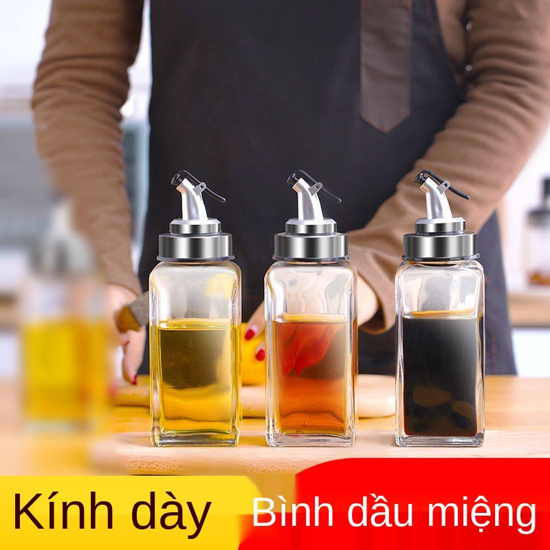 nồi đựng dầu chai thủy tinh chống rò rỉ vòi gia dụng bằng thép không gỉ vị nhỏ nước tương giấm