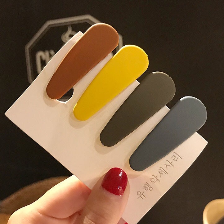 Kẹp tóc hình giọt nước trơn màu dễ thương