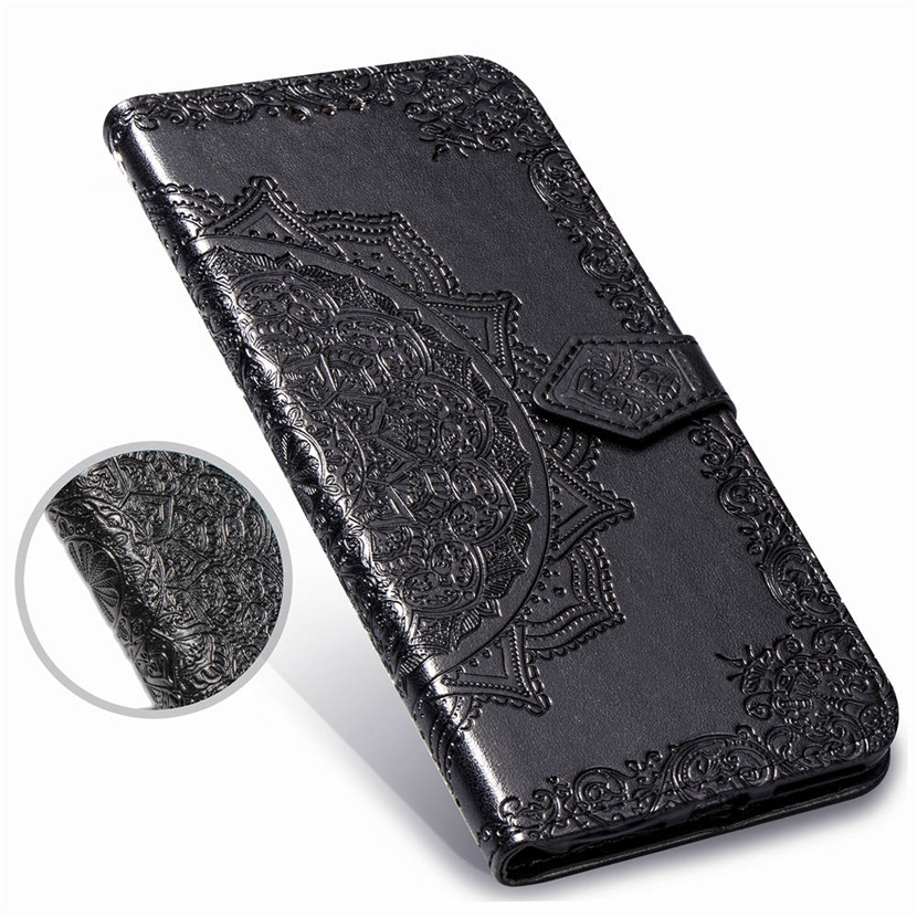 Bao da điện thoại có giá đứng và ví tiền in họa tiết Mandala cho OPPO A3s AX5