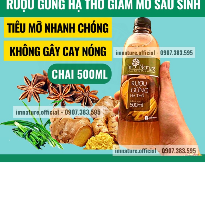 (Hỏa tốc) Rượu Gừng Hạ Thổ I'm Nature Giúp Giảm Mỡ - Đánh Gió - Phòng Ngừa Cảm Cúm 500ml