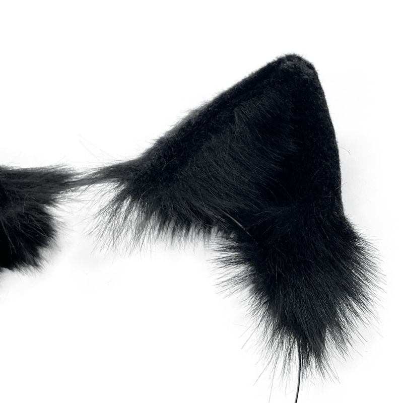 Băng Đô Tai Mèo Phối Lông Xù Đáng Yêu Cho Bé Dịp Halloween