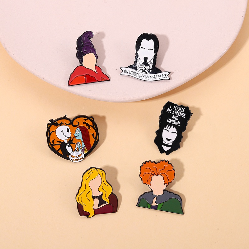 Ghim cài áo QIHE JEWELRY hình quả bí ngô Halloween ngộ nghĩnh