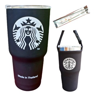 Combo ly giữ nhiệt thái lan đen nhám 900ml đủ phụ kiện