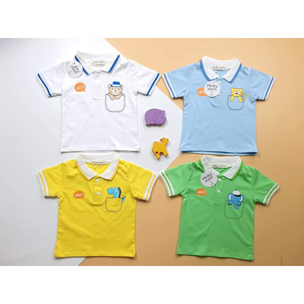 FREESHIPÁo thun cổ sơ miMinky_mom Cotton sang xịn cho bé 8-18kg