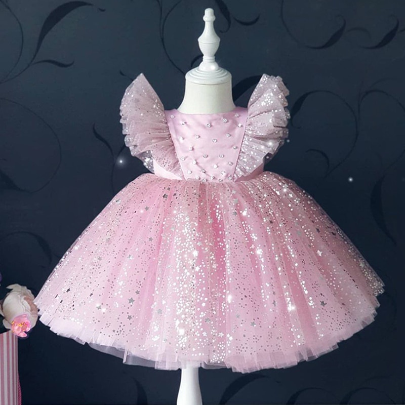 Váy công chúa NNJXD đính sequin lấp lánh đáng yêu dành cho bé gái 1-5 tuổi