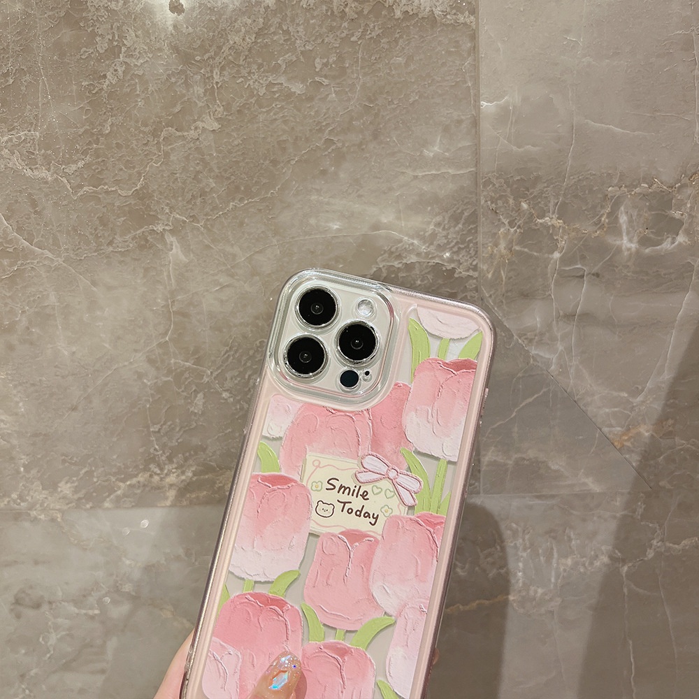 Ốp Điện Thoại TPU Silicon Trong Suốt Chống Sốc Hình Hoa Tulip Cho Iphone 13 Pro Max 12 11 Pro Max Xs X Xr 6s Plus 8 7 Plus Se20