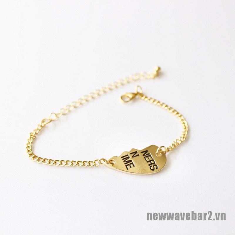 Set 2 Mặt Dây Chuyền Hình Trái Tim Khắc Chữ Best Friends