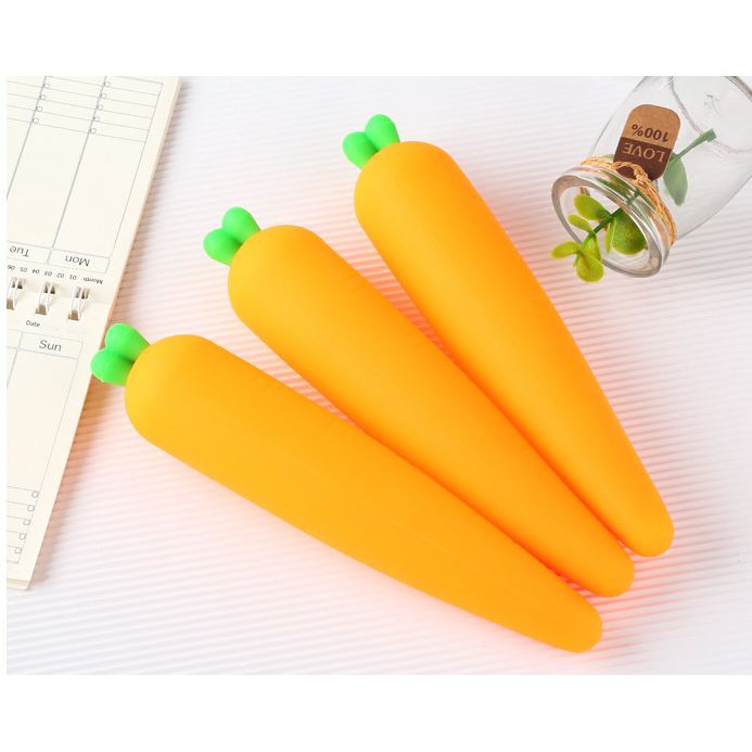 Túi bút cà rốt silicone