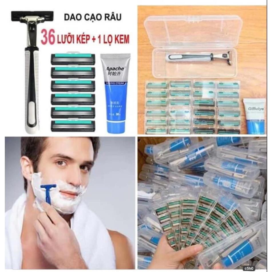 Bộ dao cạo râu 36 đầu lưỡi TẶNG kem cạo râu