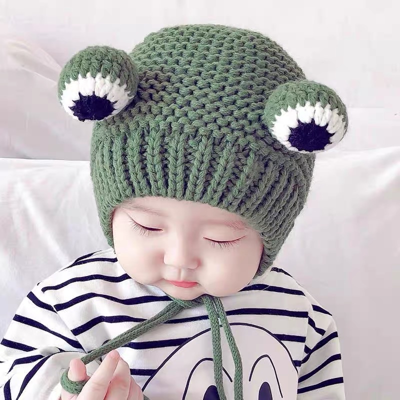 Mũ Len Hình Ếch Con Đáng Yêu Dành Cho Các Bé