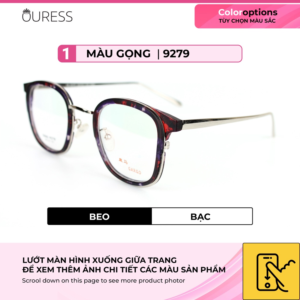 Gọng kính TR90 phối càng hợp kim cao cấp bền đẹp thời trang – hàng chính hãng Ouress 9279