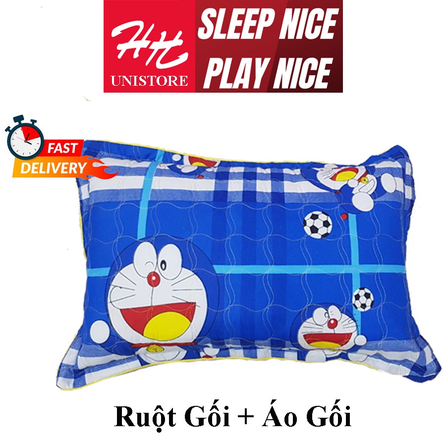 Gối Nằm Tiết Kiệm Vải Kate Nhiều Họa Tiết Đẹp Hy&Han Unistore