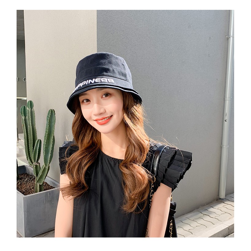 Nón Xô Bucket Sụp vành Mũ Nón Tai bèo Cụp vành In chữ 3D Nón Mũ Bucket Chống nắng Ulzzang Hàn Quốc Cá tính