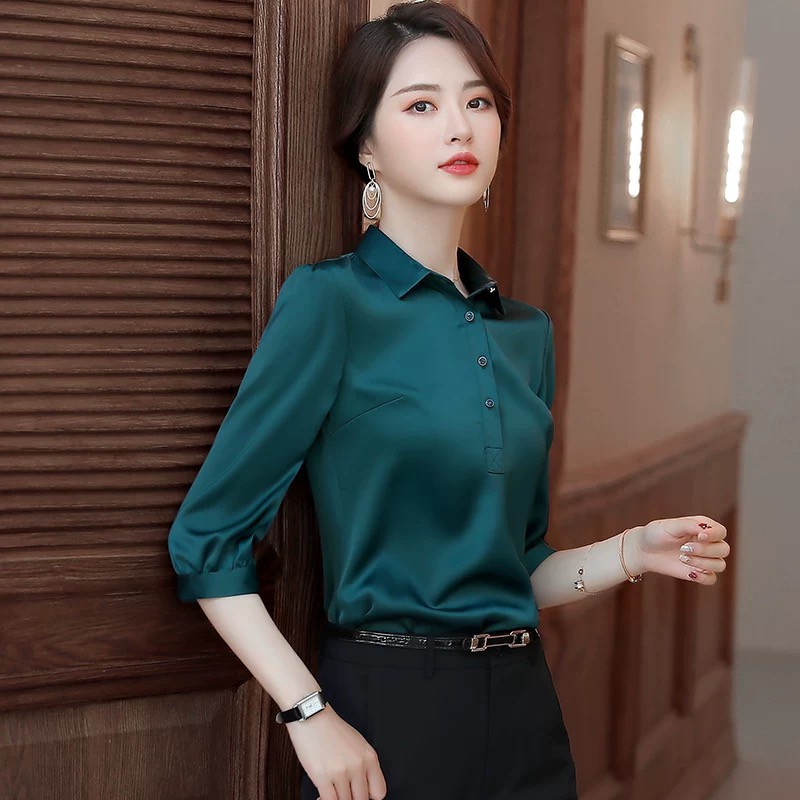 Áo Nữ Công Sở ❣️𝑭𝒓𝒆𝒆𝒔𝒉𝒊𝒑❣️ Áo Sơ Mi Cổ Đức 3 Khuy Ngực SM156 - Hàng VNXK - Candy Fashion | BigBuy360 - bigbuy360.vn