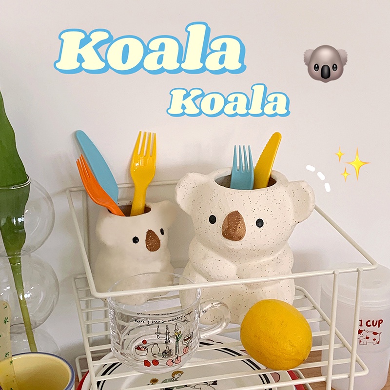 Bình Hoa Hình Gấu Koala Đáng Yêu Trang Trí Bàn Làm Việc