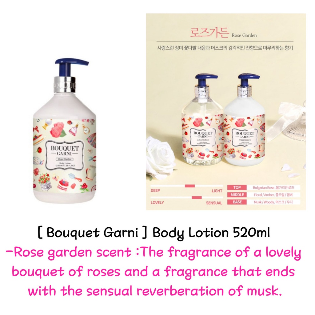 Sữa Dưỡng Thể 520ml / Bột Em Bé / Bột Em Bé / Hoa Anh Đào / Vườn Hoa Hồng / Ylang Ylang / Xà Phòng / Hương Thơm Vanilla Musk