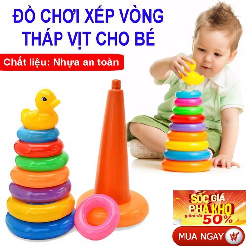 Tháp Vịt Tháp Vòng Size to 11 Chi Tiết (9 vòng và vịt)