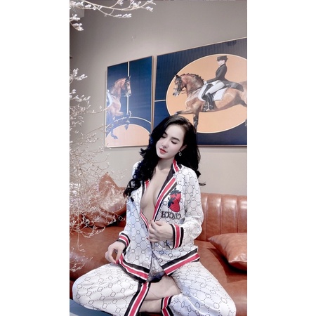 Bộ Pyjama Lụa Qc Cao Cấp Thiết Kế Siêu Sang Mẫu Hot