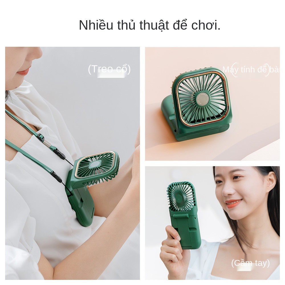 ☎✒Quạt gấp usb đa năng dự phòng điện giá đỡ thoại di động treo cổ mini để bàn cầm tay