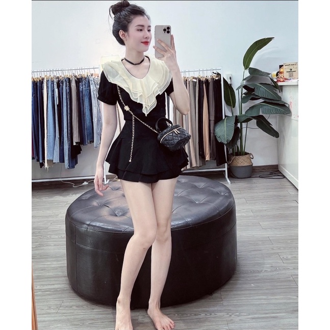 ÁO LEN TĂM KIỂU CỔ BÈO TƠ CHẤT ĐẸP MS17625