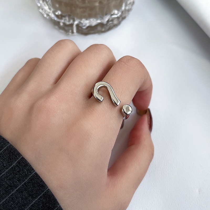 Nhẫn Đeo Tay Hình Dấu Hỏi Có Thể Điều Chỉnh Kích Thước Thời Trang Mùa Hè Cho Nam Và Nữ