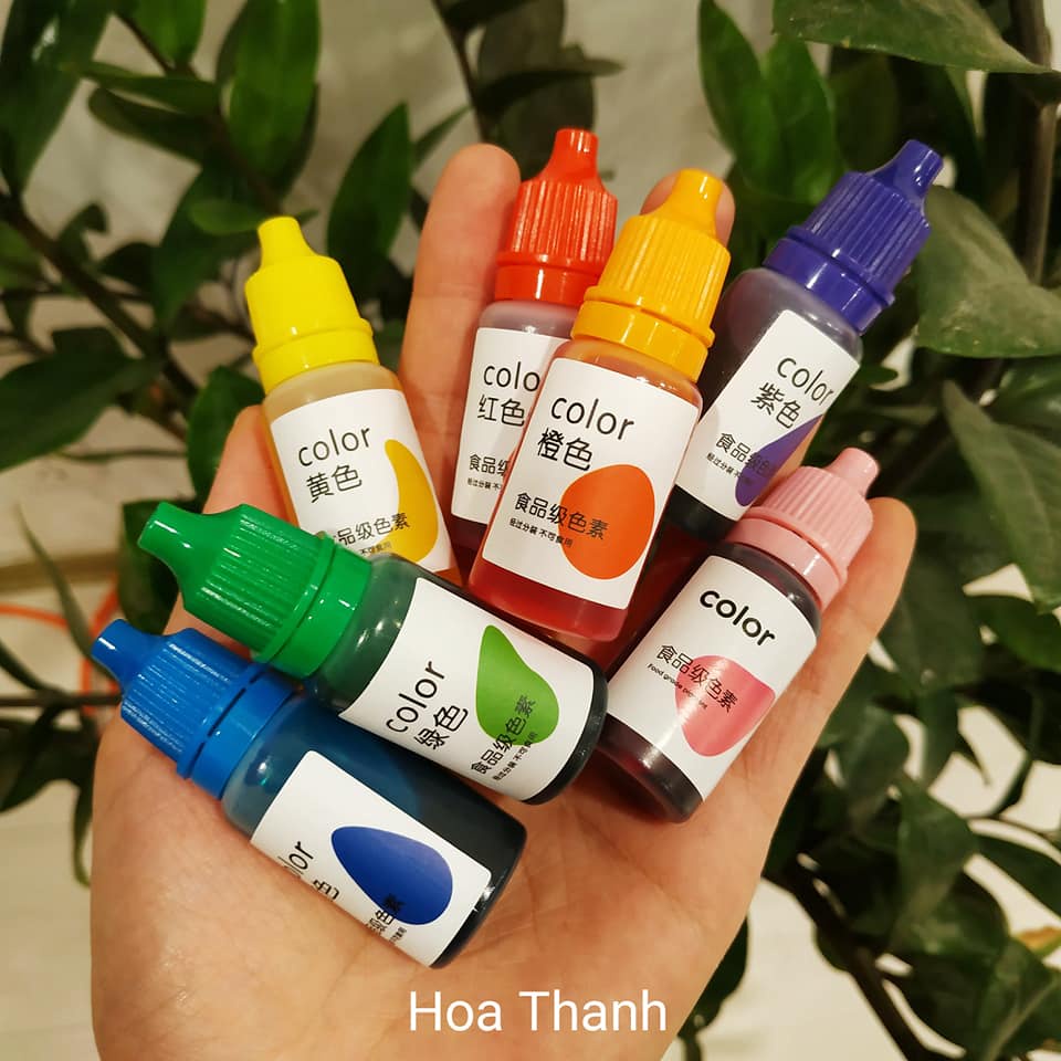 Màu thực phẩm set 7 màu làm đất nặn và thí nghiệm vui cho bé