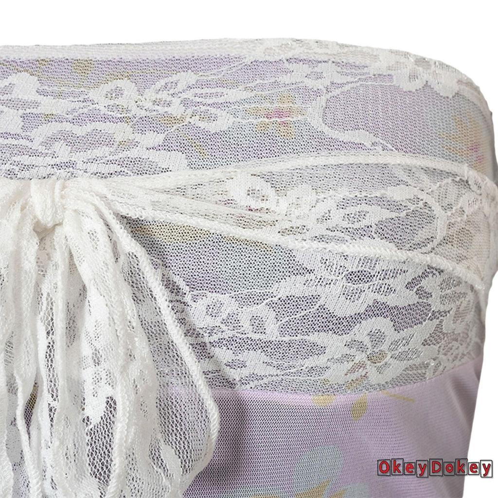 OKDK-Women Sexy Tube Tops Flower Print Lace Patchwork Strapless Off Shoulder Cropped Tank Tops