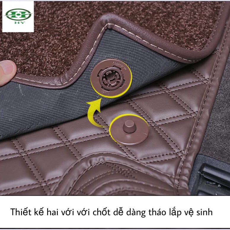 Thảm Trải Lót Sàn Ô Tô 6D Cho Xe Hyundai I10 Da NAPPA Cao Cấp, Không Mùi, Bảo Vệ Sàn Xe, Chống Nước 100%