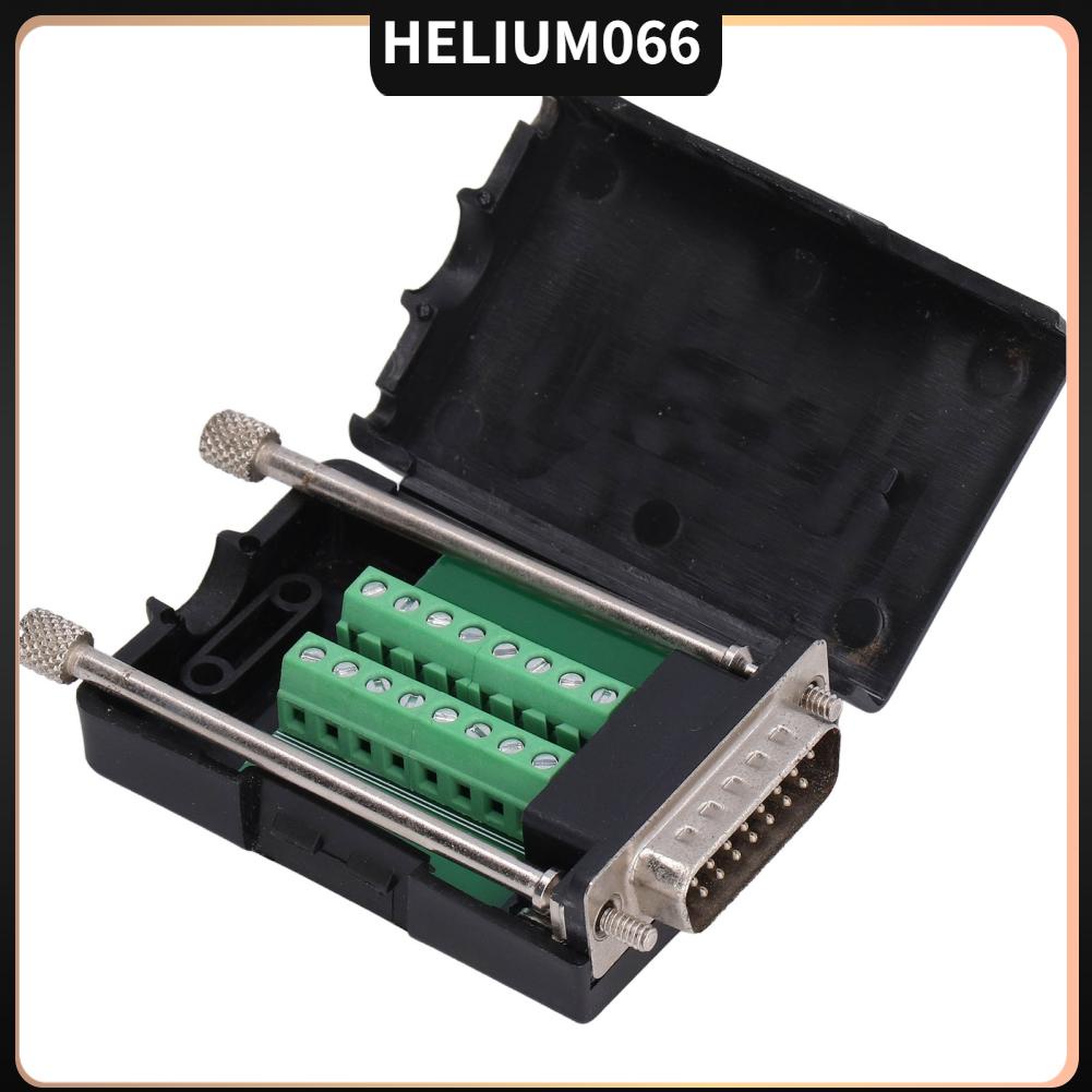 Helium066 Đầu nối không hàn DB15 15 Pin Breakout Board DSUB Mô-đun bộ điều hợp đầu cuối nam có vỏ